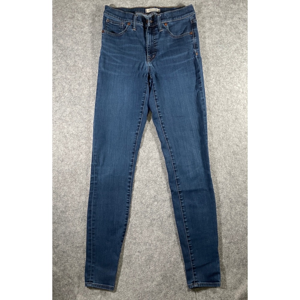 Madewell 9 Inch High Rise Skinny Jeans Dark Wash Blue Denim Size 28